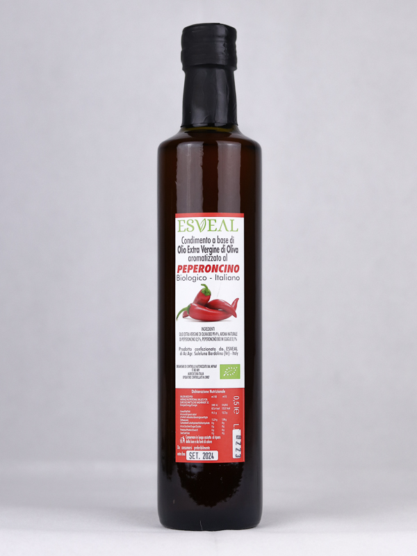 Condimento a base di Olio EVO bio al Peperoncino bio 500ml - ESVEAL